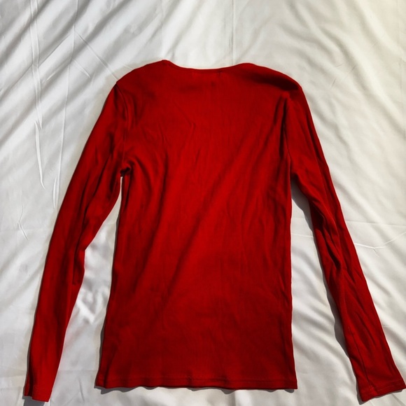 Ralph Lauren buckle detailed ribbed scoopneck pullover Women's M orange, brown - Picture 3 of 3